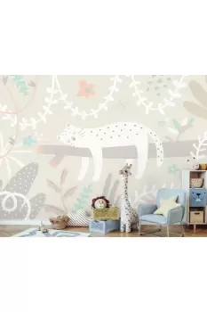 Image of Sleeping Jungle Leopard Wall Mural