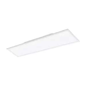 Image of Flush Ceiling Light Colour White Shade Oblong White Plastic LED 30W Included