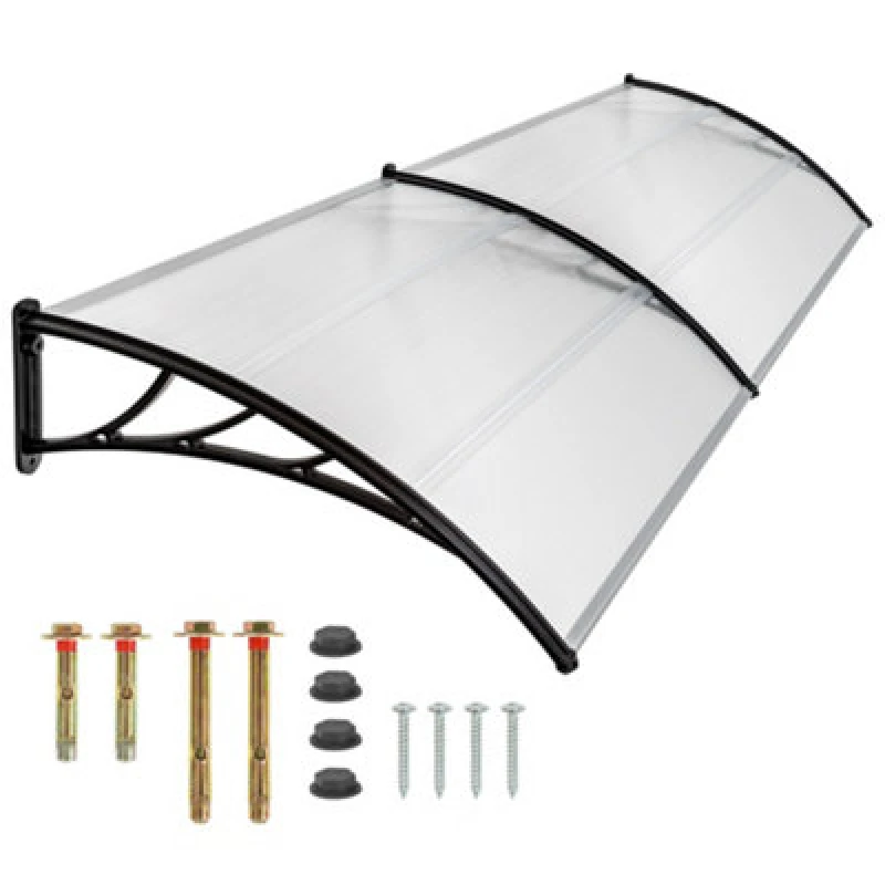 Image of Tectake Canopy Transparent - Solid Front Door Rain Shelter - 200 Cm Transparent