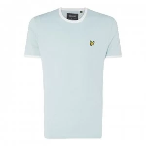 Image of Lyle and Scott Lyle Ringer T Shirt - Z496 Blue WHITE