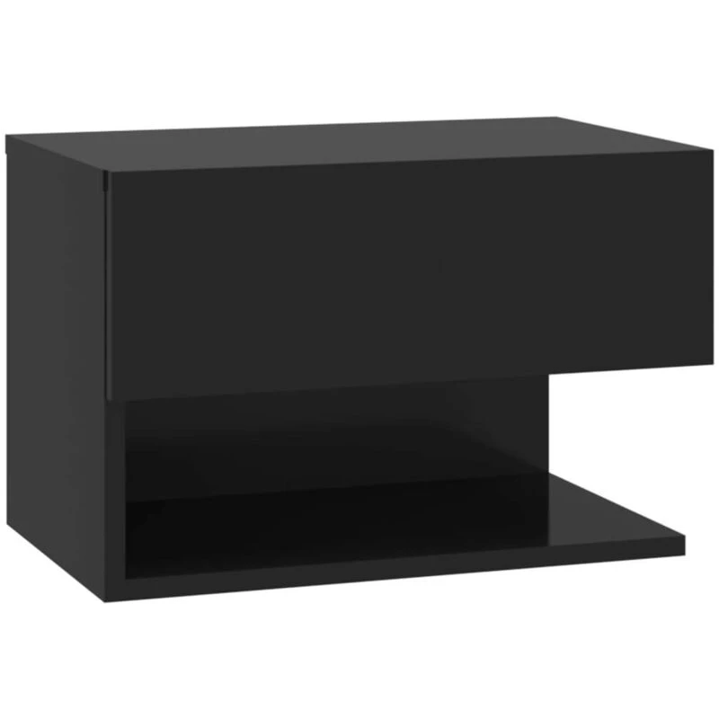 Image of VIDAXL Wall-mounted Bedside Cabinet Black vidaXL 8720286963982