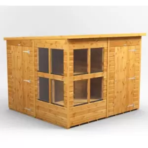 Image of 8x8 Power Pent Potting Shed Combi Building including 4ft Side Store