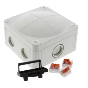 Image of Wiska COMBI Moulded Enclosure with 3 x 3Pole Wago 221 IP66 Grey - 10109674