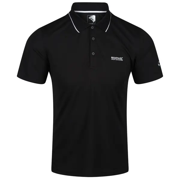 Image of Regatta Mens Maverick V Quick Drying Wicking Polo Shirt L - Chest 41-42' (104-106.5cm) BLACK REG199-800-L