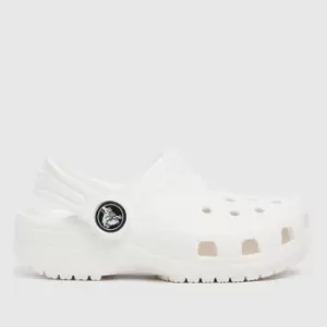 Image of Crocs White Classic Clog Toddler Sandals