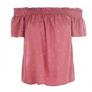 Image of Jack Wills Hazelton Off Shoulder Top - Berry