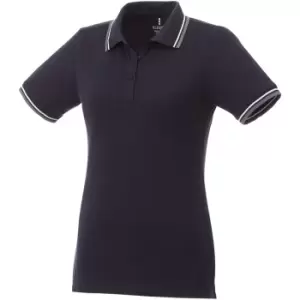 Image of Elevate Womens/Ladies Fairfield Polo With Tipping (M) (Navy/Grey Melange/White)