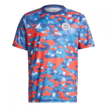 Image of adidas Bayern Munich Pre Match Shirt 2021 2022 Junior - Navy/Red