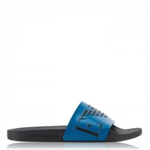 Image of Emporio Armani Monogram Sliders Blue Size 10 Men