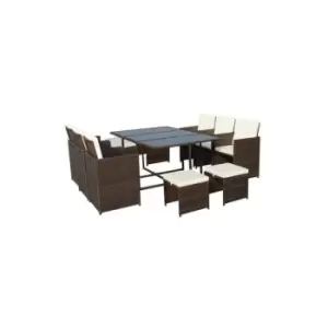Image of CANNES Brown 10 Seater Cube Set