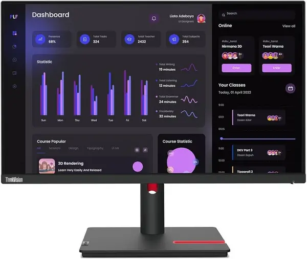 Image of Lenovo ThinkVision T24i-30 23.8" 63CFMATXEU Full HD LED Monitor