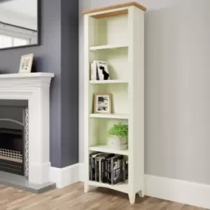 Image of Bourton Large Bookcase in Cream and Light Oak