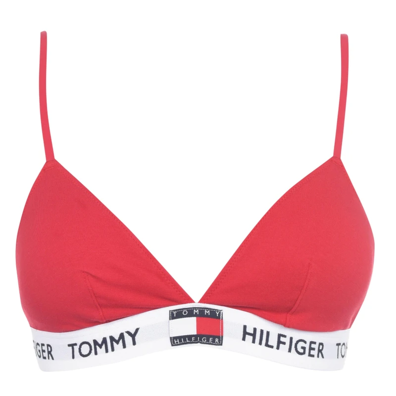 Image of Tommy Hilfiger Organic Cotton Padded Triangle Bra - Red Red 8