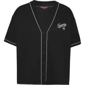 Image of Tommy Jeans Tjw Oversized Baseball Shirt - Black