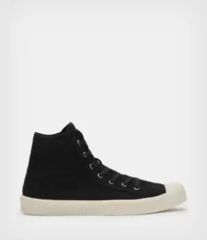 Image of AllSaints Mens Max High Top Trainers, Black, Size: UK 9/US 10/EU 43