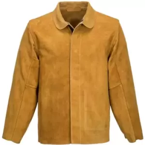 Image of SW34TARM - sz M Leather Welding Jacket - Tan - Portwest