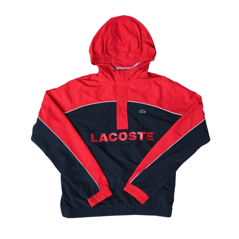 Image of Lacoste Water-Repellent Windbreaker Jacket - Red navy Red navy 5 - 6 Years
