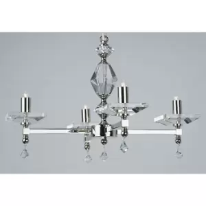 Image of Impex Capri Optic Glass Pans 4 Arm Chandelier