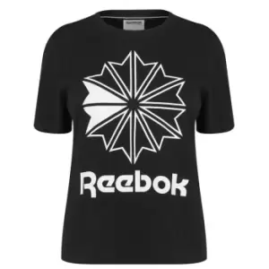 Image of Reebok Starcrest Logo T Shirt Womens - Black