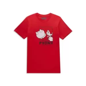 Image of Sonic The Hedgehog Knuckles Katakana Womens T-Shirt - Red - M