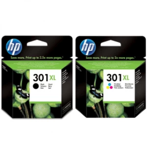 Image of HP 301XL Black and Tri Colour Ink Cartridge Pack
