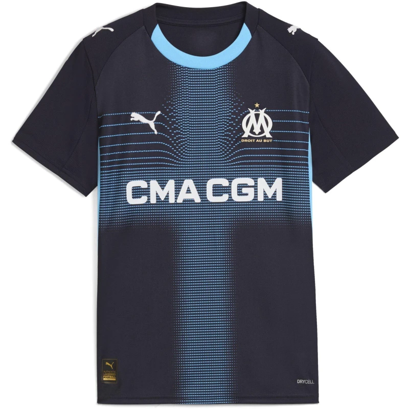 Image of Puma Olympique Marseille Away Shirt 2025 2026 Juniors Navy/Blue unisex 9-10 (M)