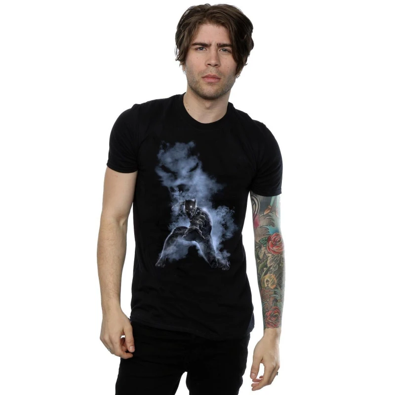 Image of Marvel Marvel Men Black Panther Smoke T-Shirt Size: Small Black S Male 5057068019203