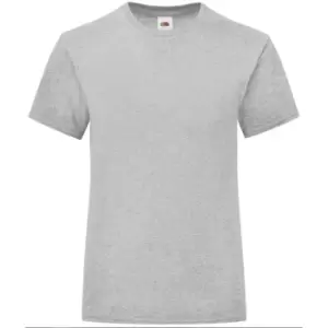 Image of Fruit Of The Loom Girls Iconic T-Shirt (7-8 Years) (Heather Grey)