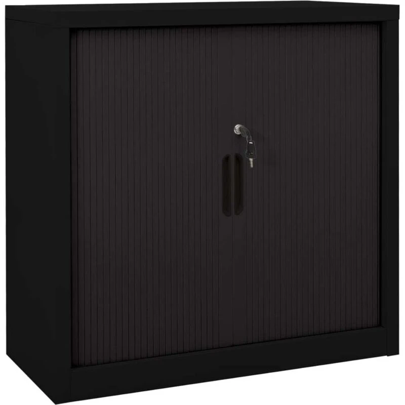 Image of VIDAXL Sliding Door Cabinet Black 90x40x90cm Steel Vidaxl 8720286566404