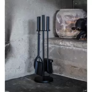 Image of Ivyline Black Companion Set with Leather Handles