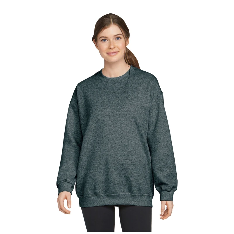 Image of Gildan Womens Softstyle Heather Midweight Fleece Top in Grey Size: Small Grey Female S