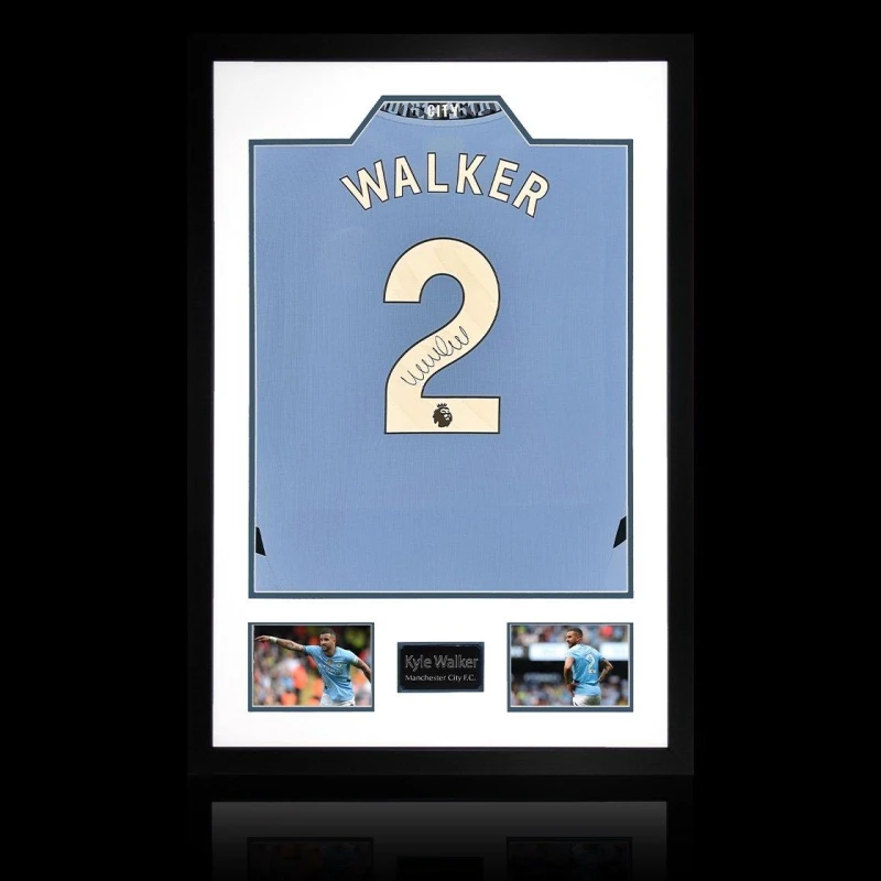 Image of The Fan Cave Kyle Walker Signed Manchester City Shirt Premium F Red unisex 850mm x 60