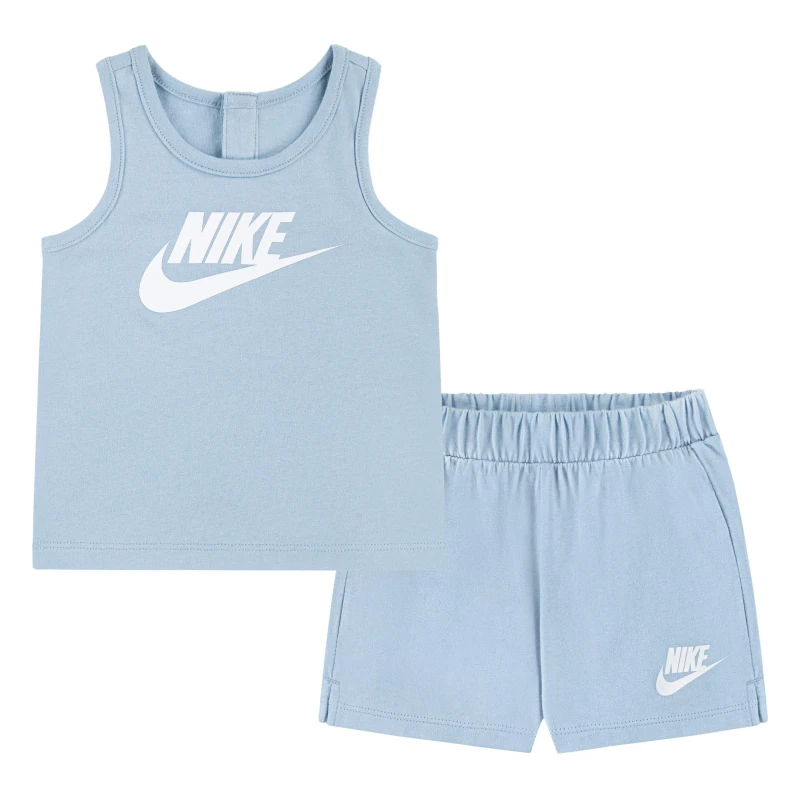 Image of Nike Short Set - Blue Blue 6 - 9 Months