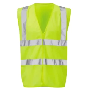 Image of HVW03 IMMORTAL BLACK KNIGHT HI-VIS WAISTCOAT YELLOW (XL)