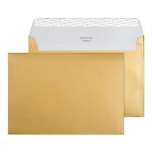 Image of Creative Metallic Coloured Envelopes C5 Peel & Seal 162 x 229mm Plain 130 gsm Metallic Gold Pack of 500