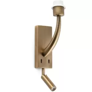 Image of Faro Rem - 1 Light Indoor Reading Wall Light Antique Gold - Shade Not Included, E27