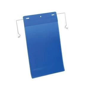 Image of Durable A4 Portrait Pocket with Wire Hanger Dark Blue Pack of 50
