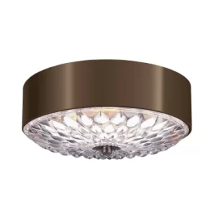 Image of Botanic 3 Light Small Flush Mount Ceiling Light Brass, E27