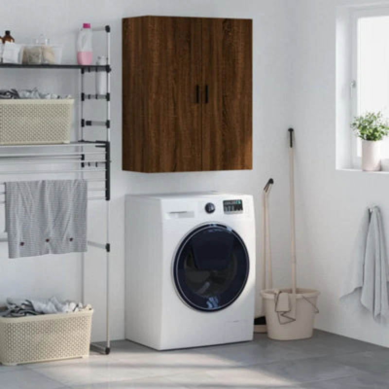 Image of Vidaxl Wall Mounted Cabinet Brown Oak 69.5X34X90 Cm