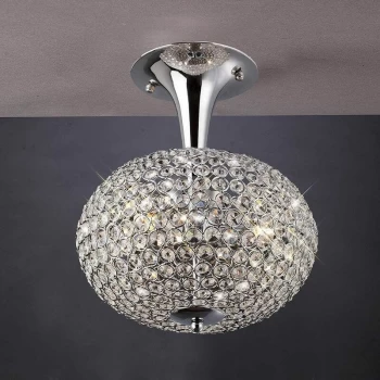 Image of Vado Semi-Plafond 3 Bulbs polished chrome / crystal