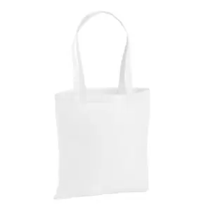 Image of Westford Mill Premium Cotton Tote Bag (One Size) (White)