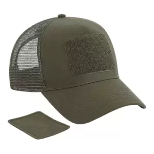 Image of Beechfield Patch Snapback Trucker Cap (One Size) (Military Green)