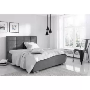 Image of Bulia Bed King Plush Velvet Grey