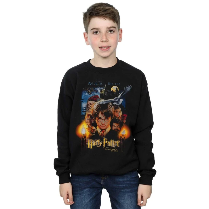 Image of Harry Potter The Sorcerer's Stone Poster Sweatshirt Black male