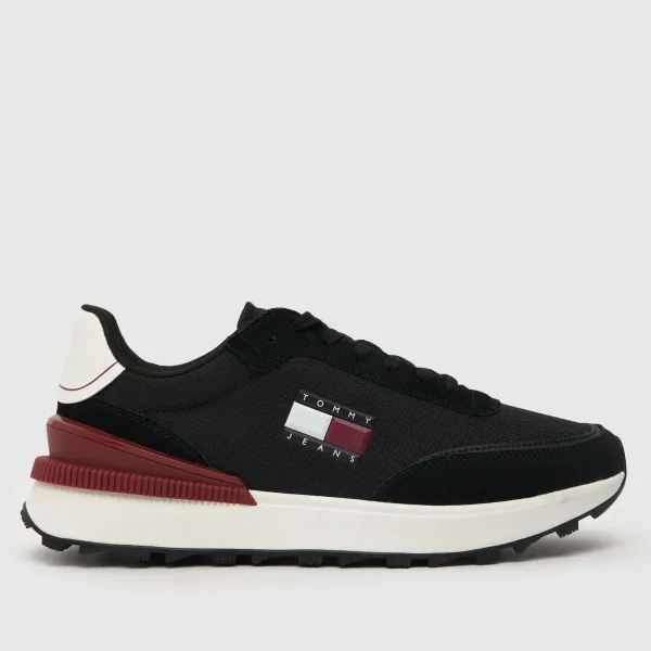 Image of Tommy Jeans technical runner trainers in Black & red