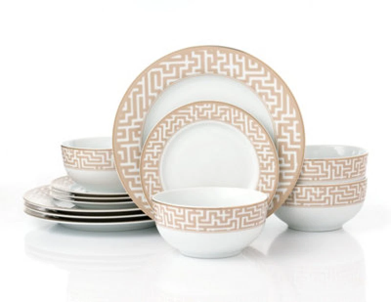 Image of Waterside 12Pc Gold Band Maze Dinner Set 6351