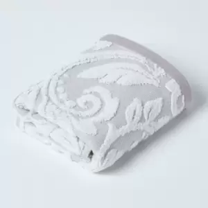 Image of HOMESCAPES Damask Turkish Cotton 600 GSM Guest Towel, Beige - Beige