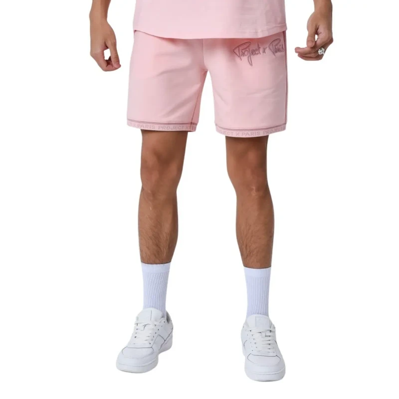 Image of Project X Paris Embroidered logo shorts Project X Paris Rose Male XL