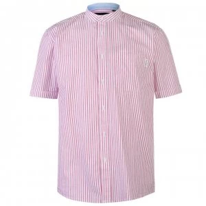Image of Pierre Cardin Bengal Stripe Short Sleeve Shirt Mens - White/Pink