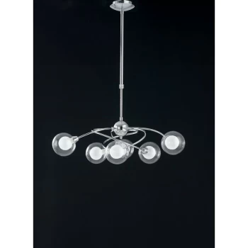 Image of Fan Europe Lighting - Fan Europe BLOG 6 Light Multi Arm Pendant Ceiling Light Chrome 72x72cm